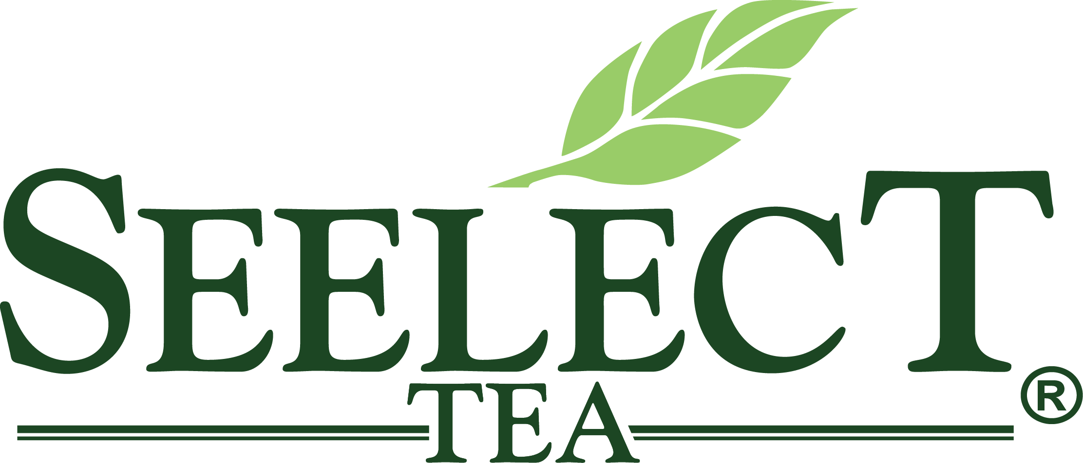 Seelect Tea logo with a green leaf on a white background