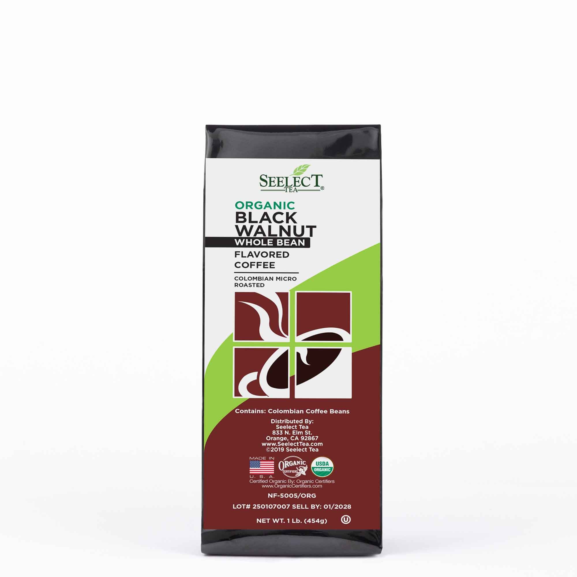 Package of Organic Black Walnut Flavored Coffee Beans