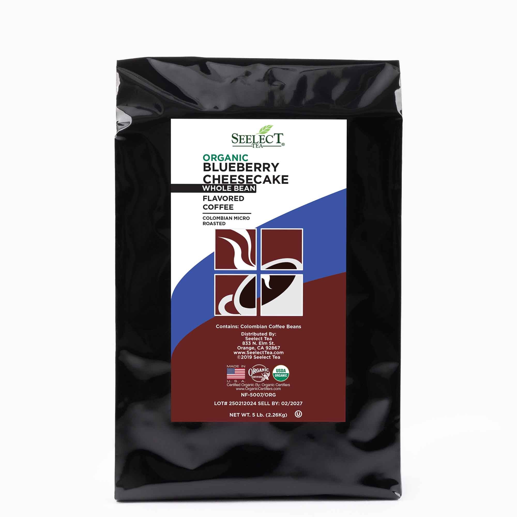 Package of Organic Blueberry Cheesecake Flavored Coffee Beans