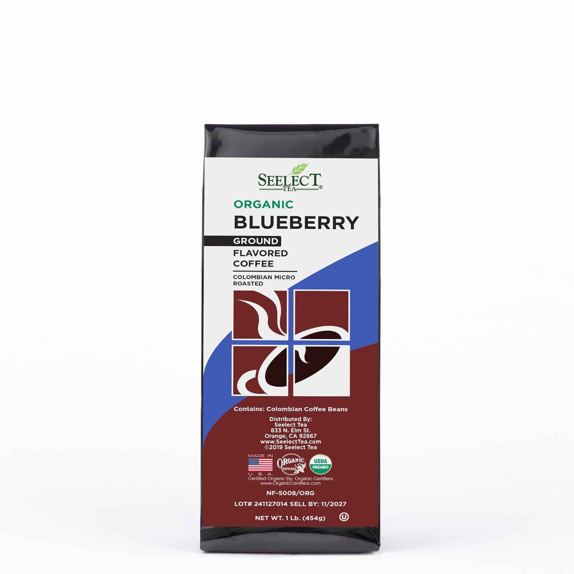 Package of Organic Blueberry Flavored Coffee Beans