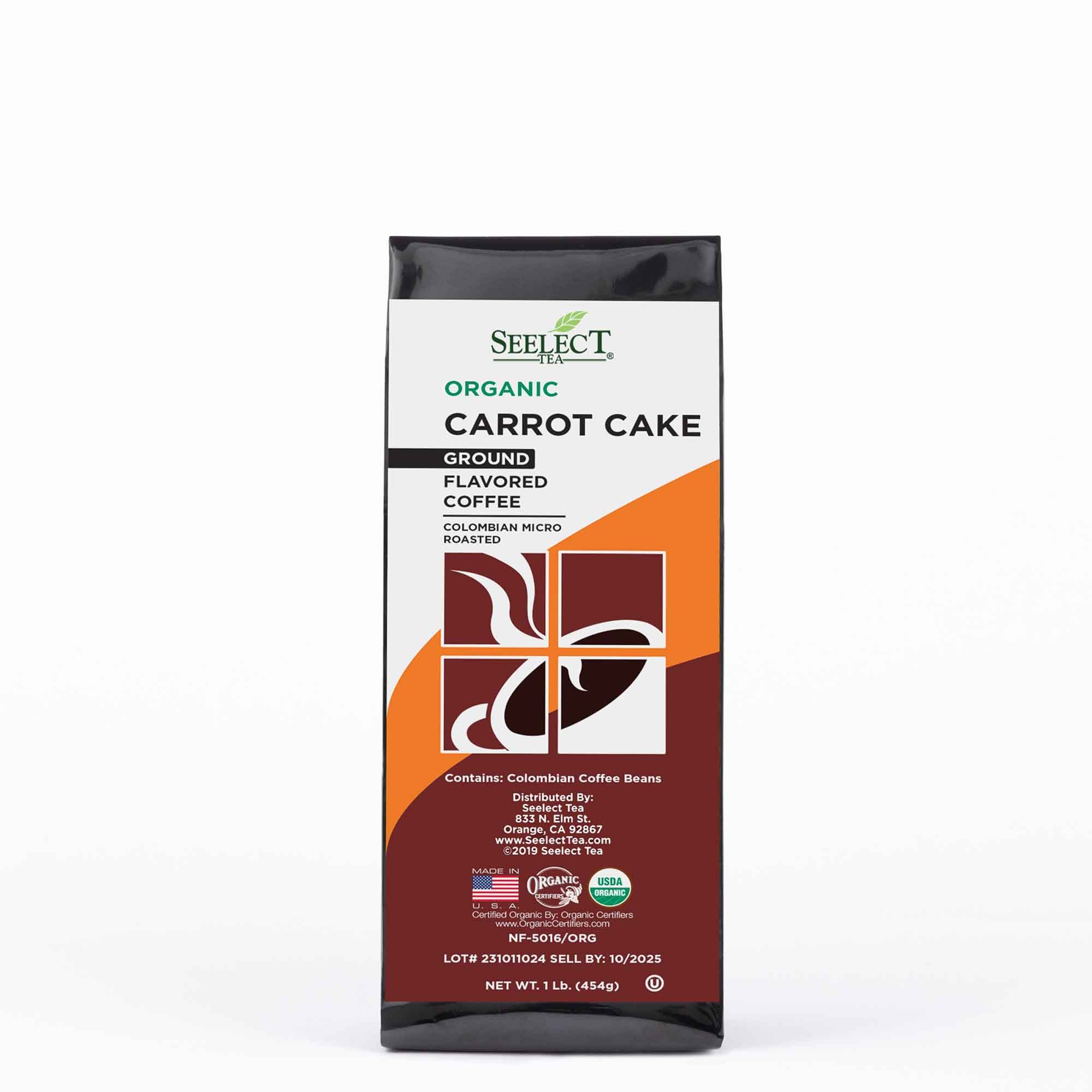 Package of Organic Carrot Cake Flavored Coffee Beans