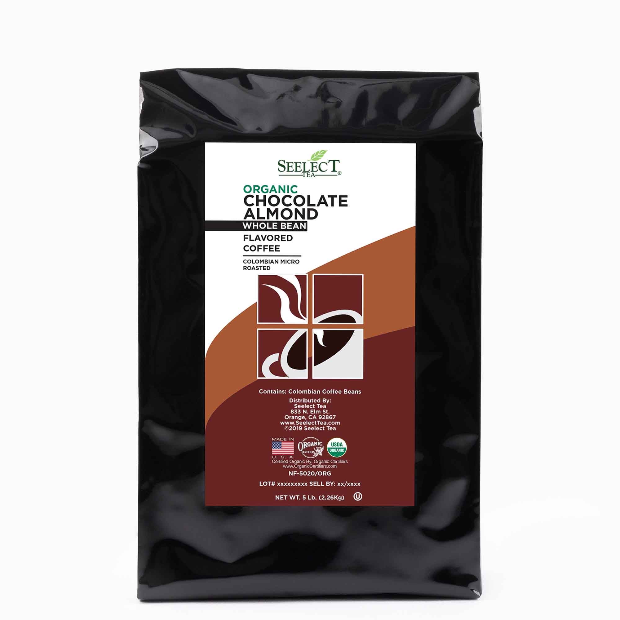 Package of Organic Chocolate Almond Flavored Coffee Beans