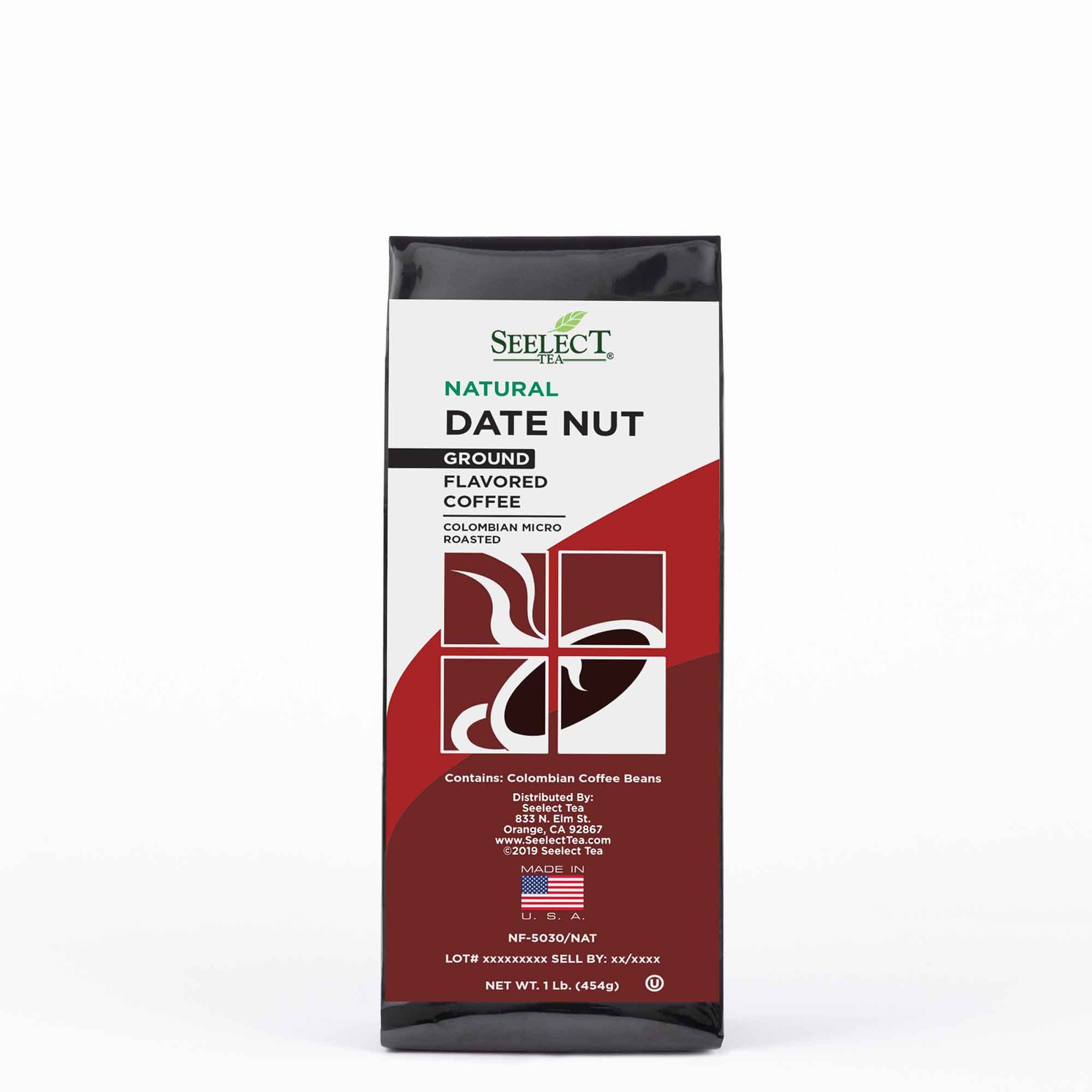 Package of Date Nut Flavored Coffee Beans