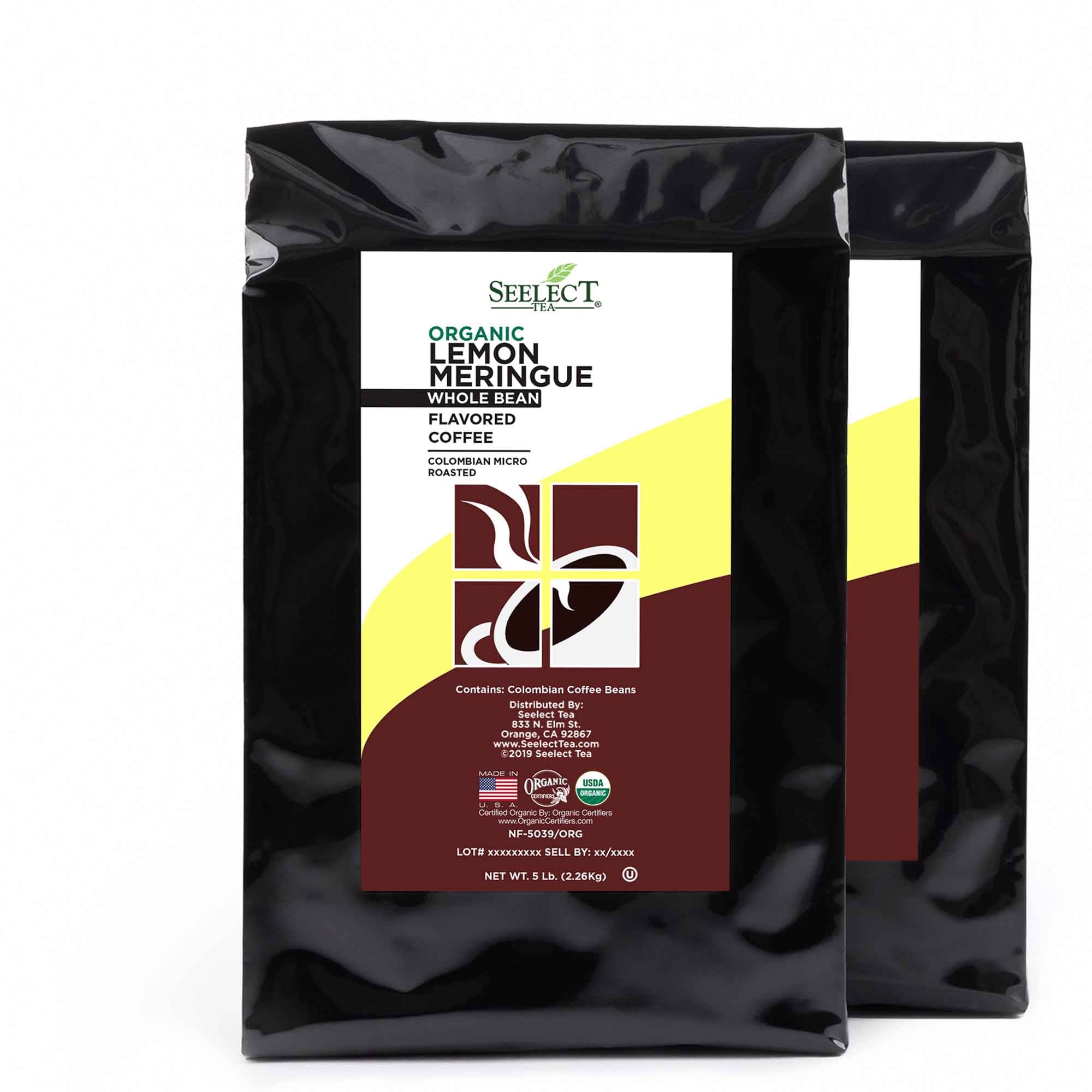 Package of Organic Lemon Meringue Flavored Coffee Beans