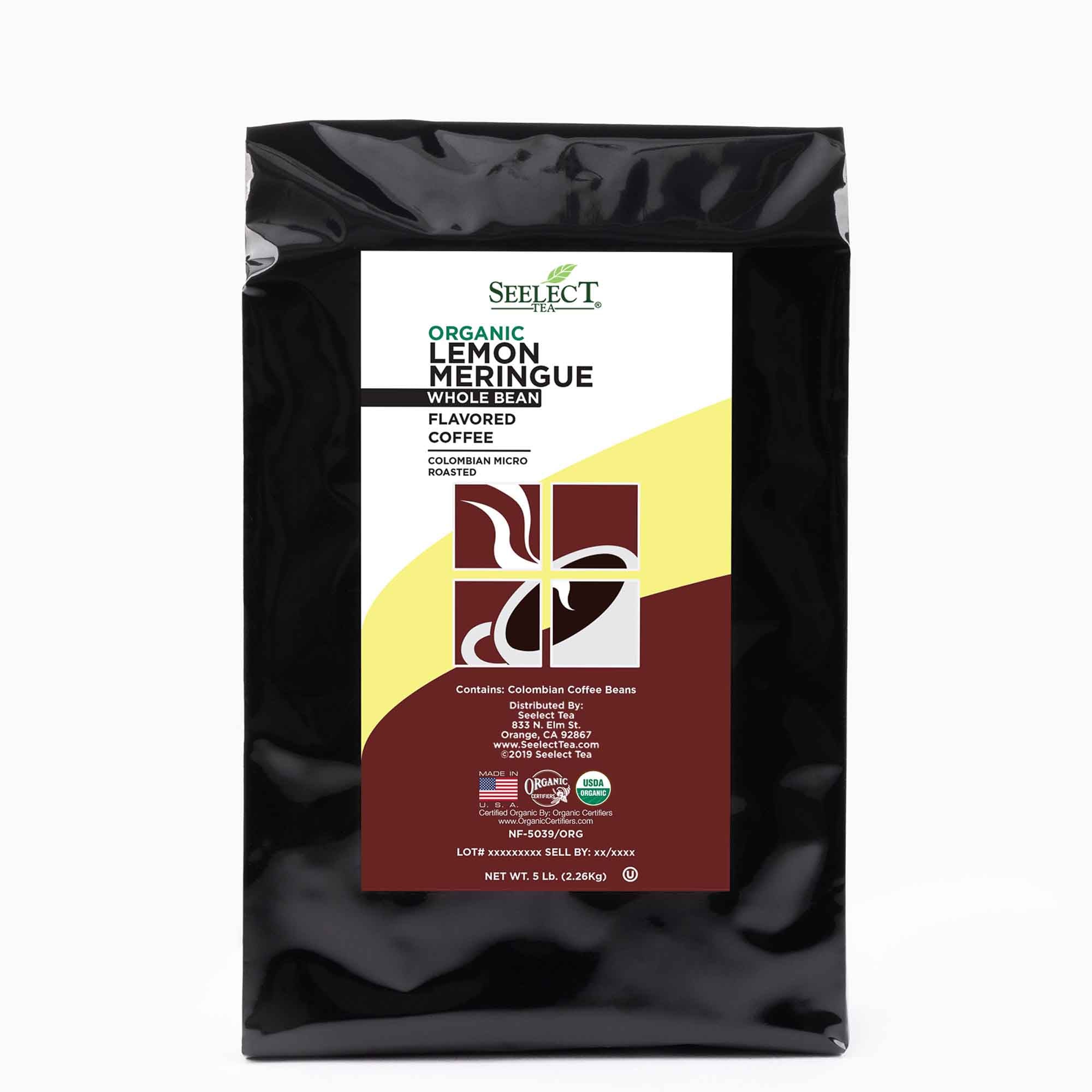 Package of Organic Lemon Meringue Flavored Coffee Beans