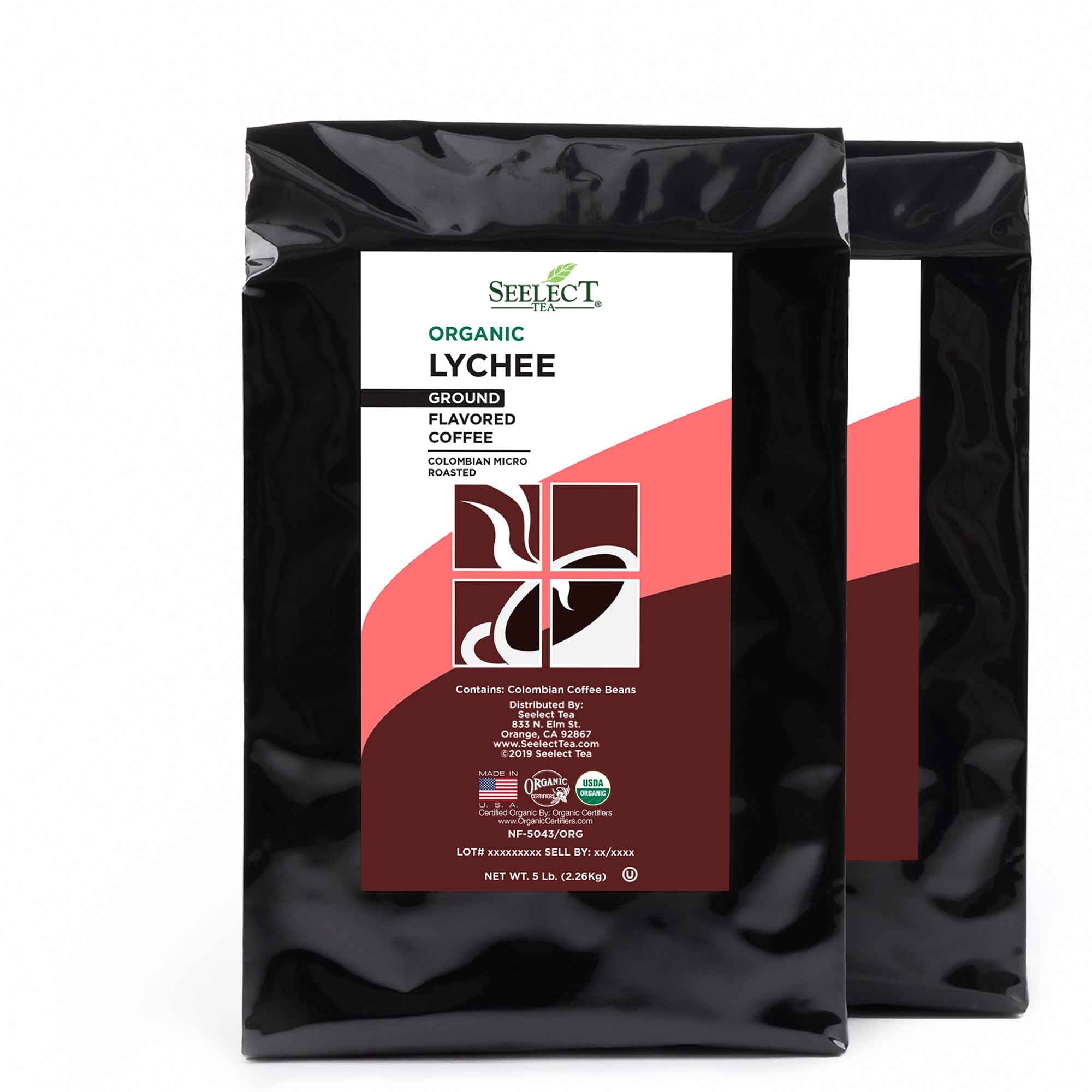 Package of Organic Lychee Flavored Coffee Beans