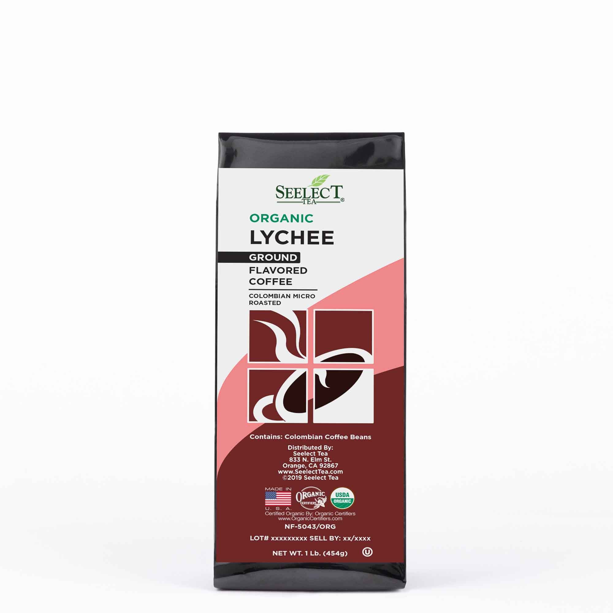 Package of Organic Lychee Flavored Coffee Beans
