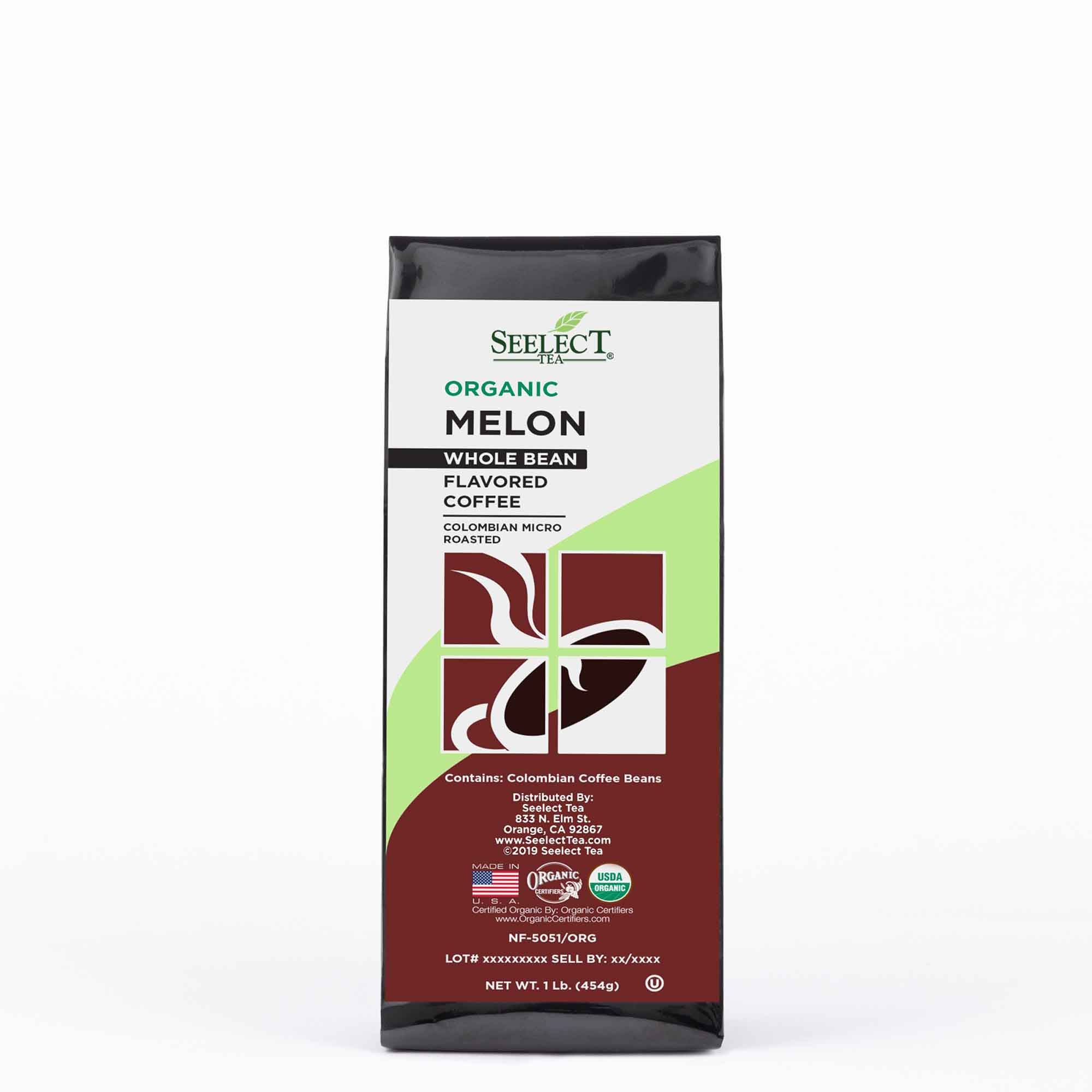 Package of Organic Melon Flavored Coffee Beans