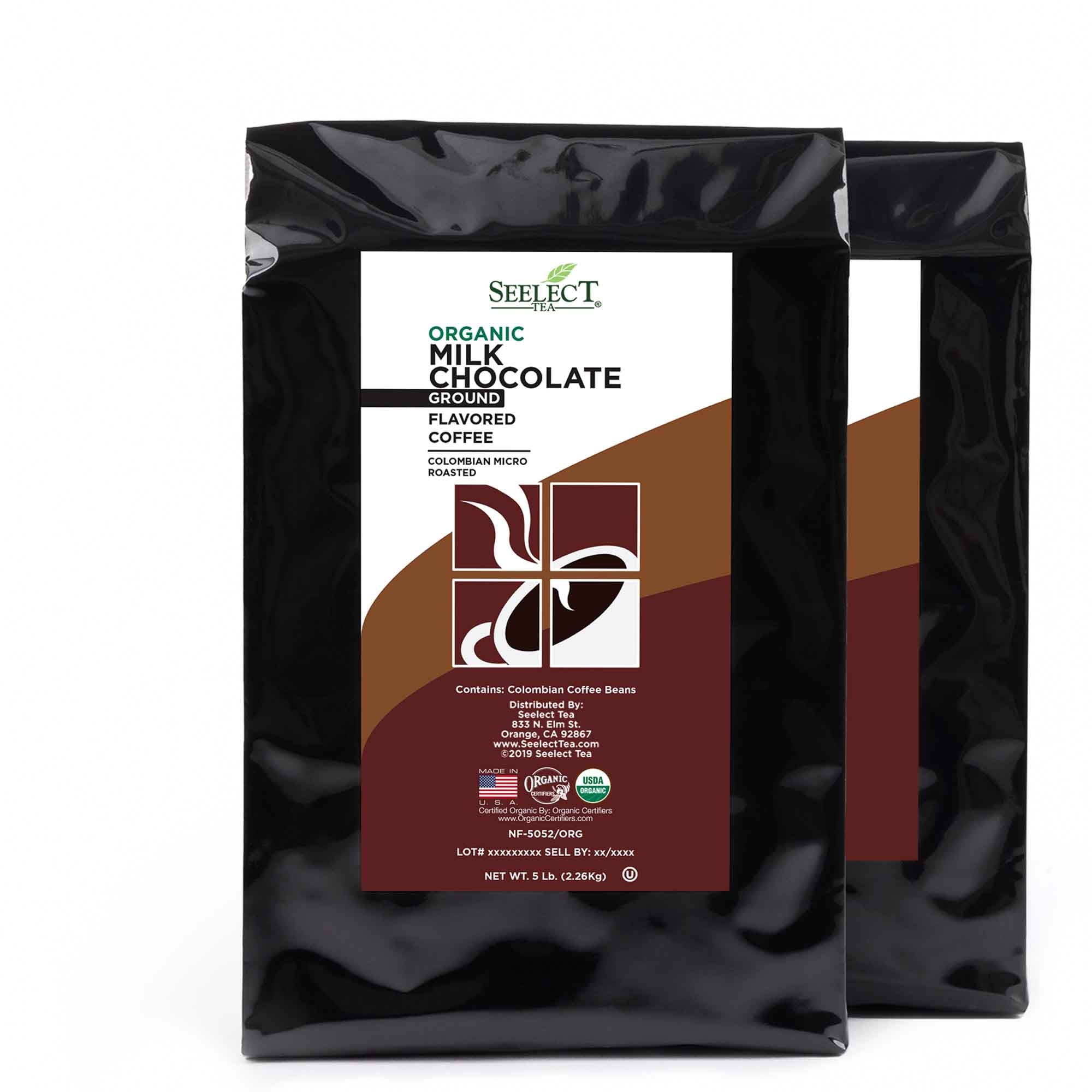 Package of Organic Milk Chocolate Flavored Coffee Beans