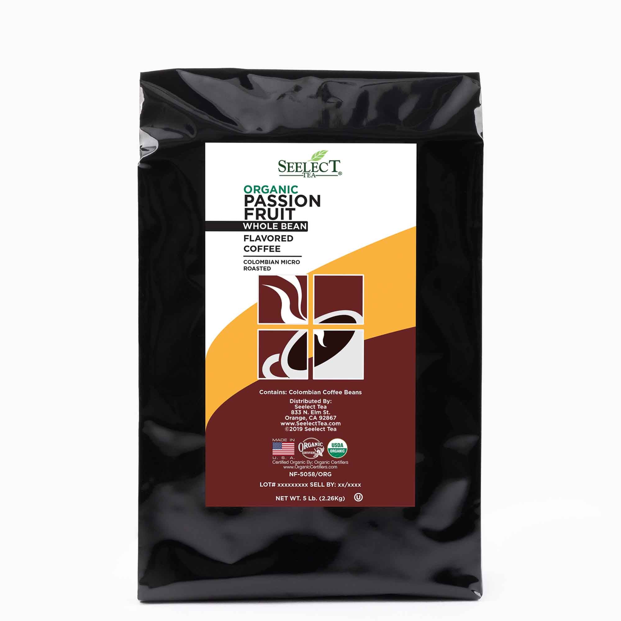 Package of Organic Passion Fruit Flavored Coffee Beans