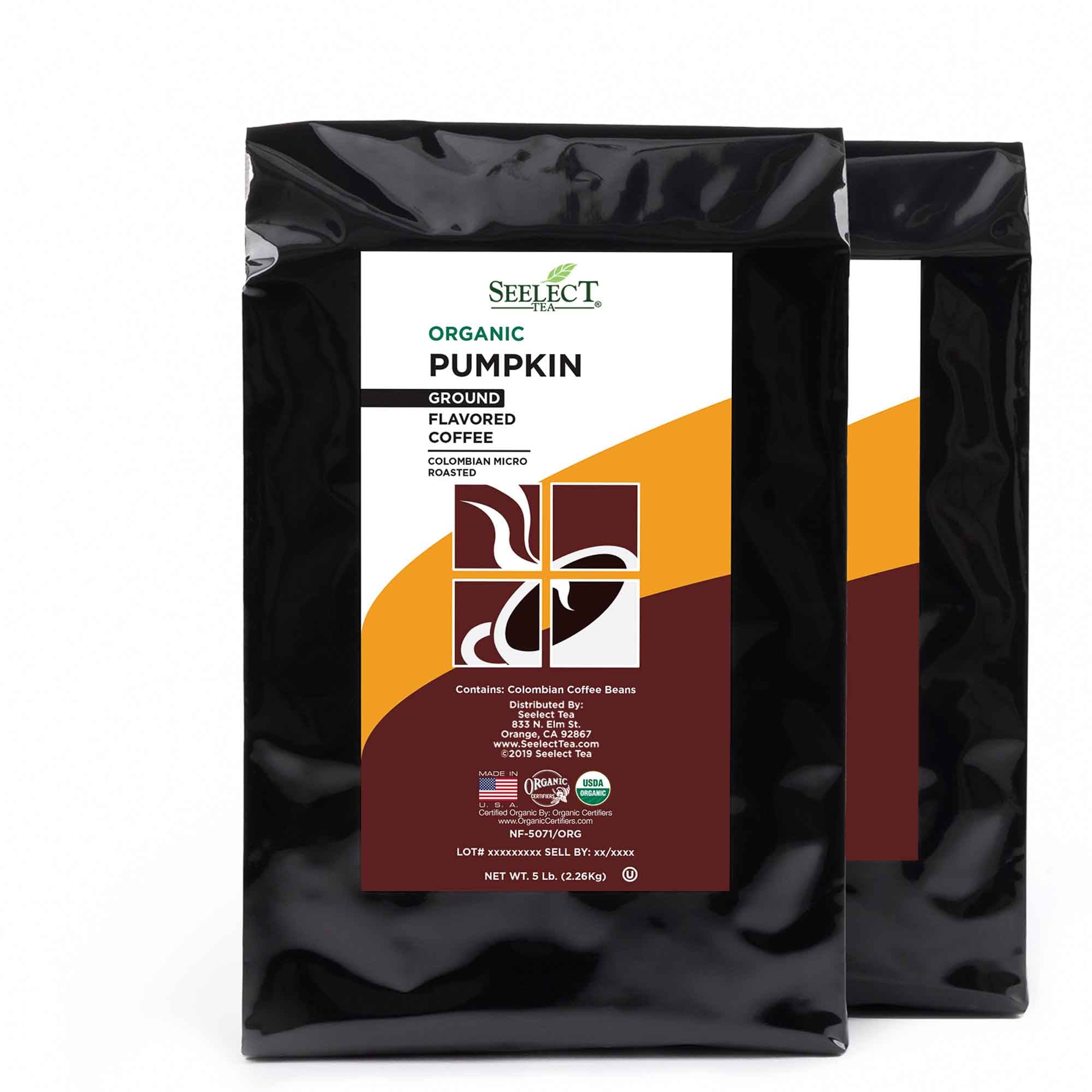 Package of Organic Pumpkin Flavored Coffee Beans