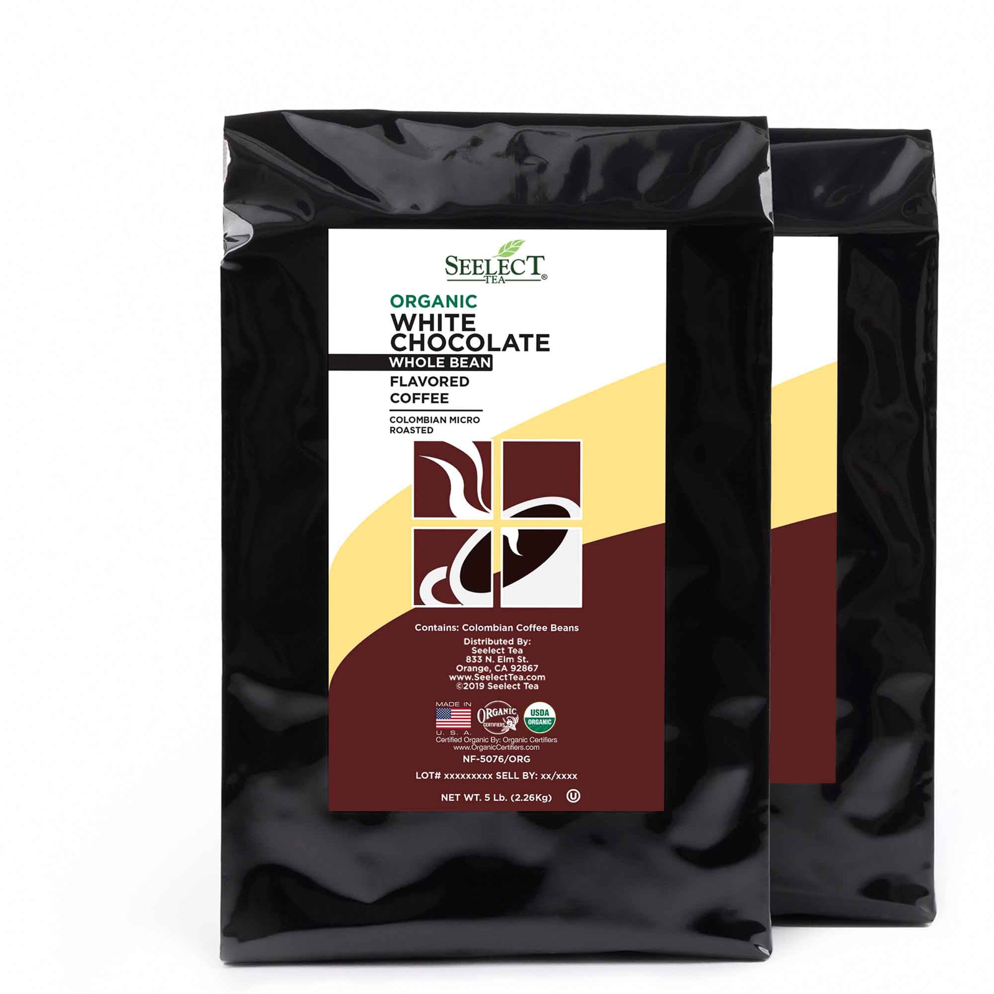 Package of Organic White Chocolate Flavored Coffee Beans
