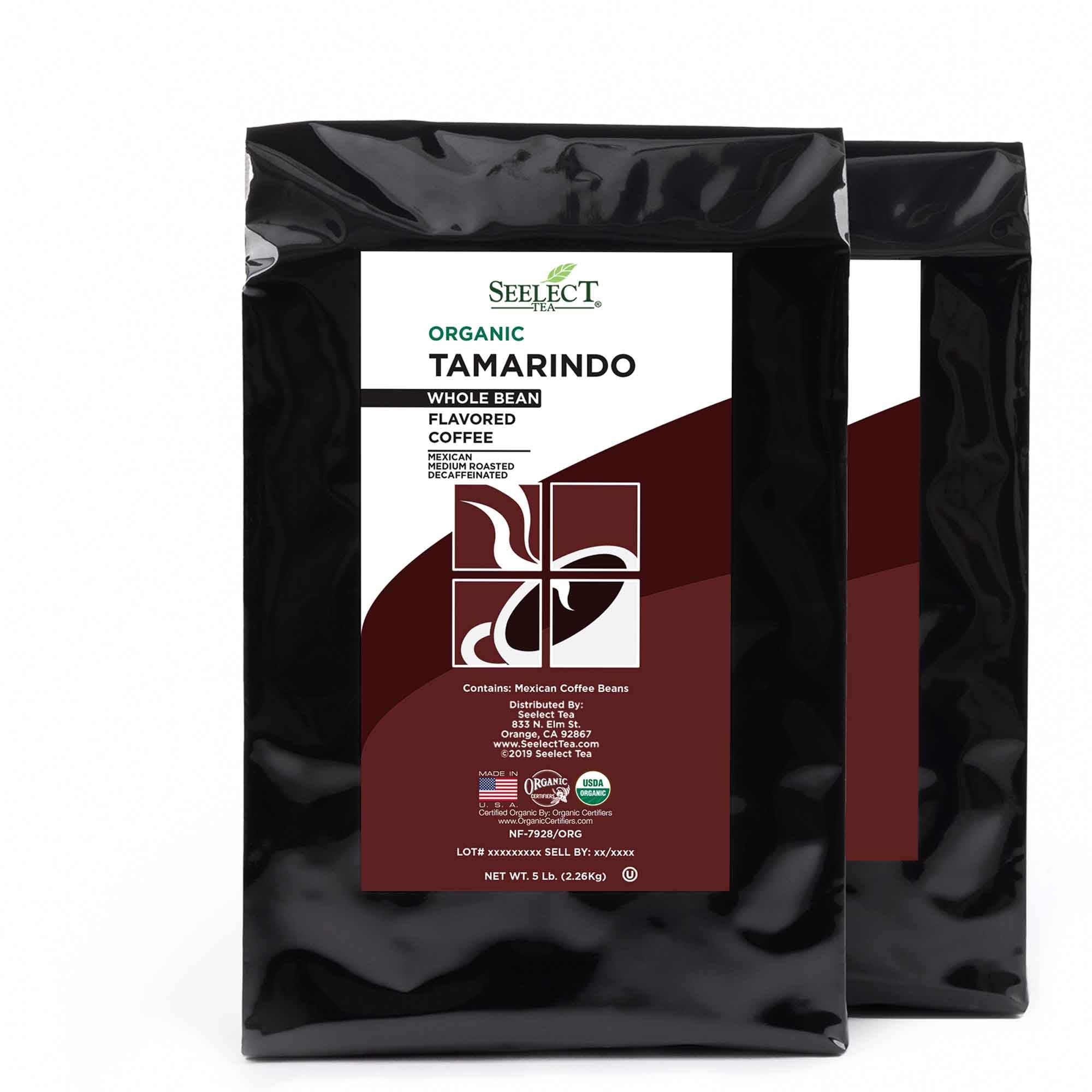 Package of Organic Decaf Tamarindo Flavored Coffee Beans