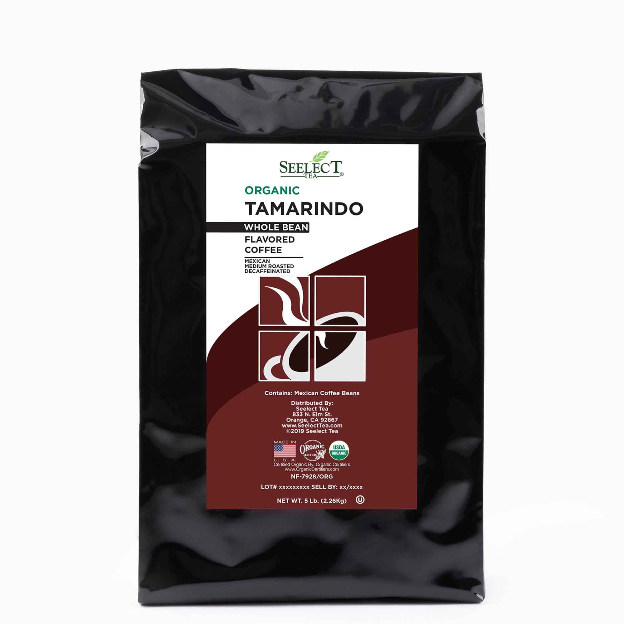 Package of Organic Decaf Tamarindo Flavored Coffee Beans