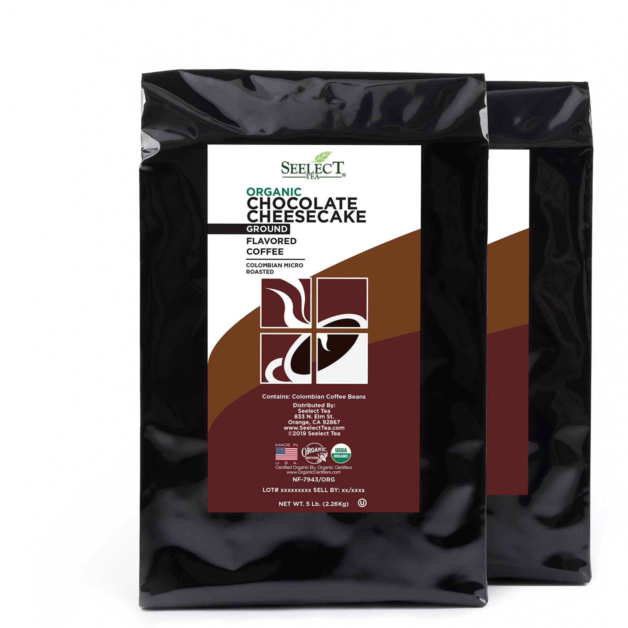 Package of Organic Chocolate Cheesecake Flavored Coffee Beans
