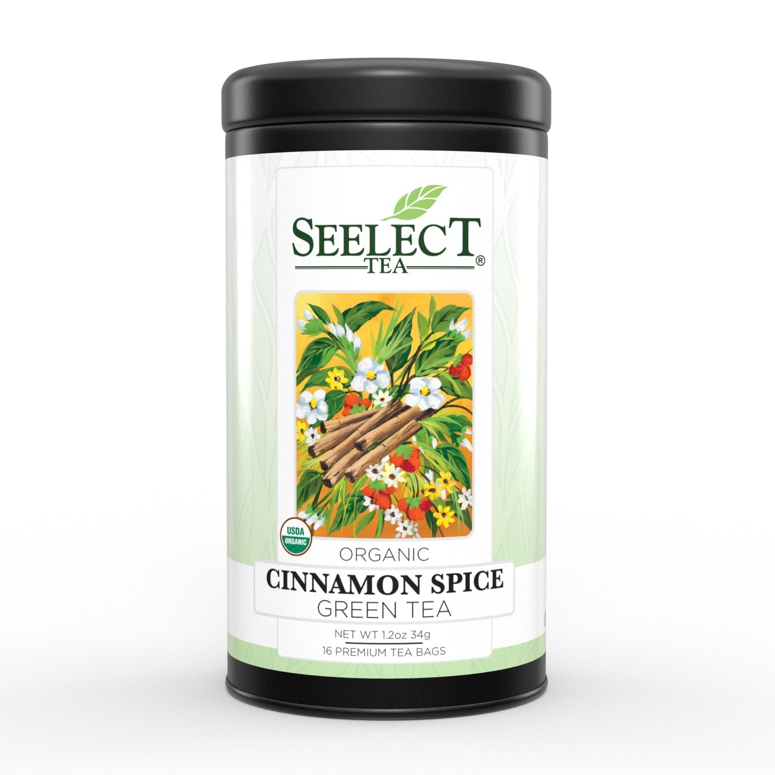 Package of Cinnamon Spice Green Tea, Organic - 16 Bags