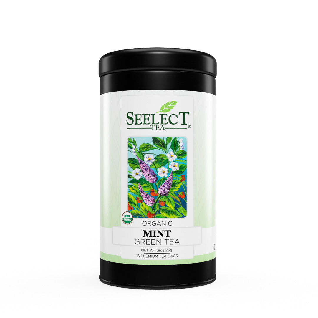 Package of Mint Green Tea, Organic - 16 Bags