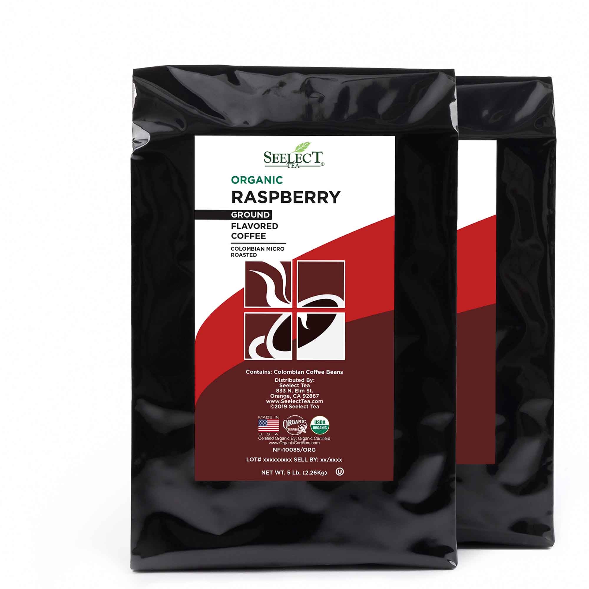 Package of Organic Raspberry Flavored Coffee Beans