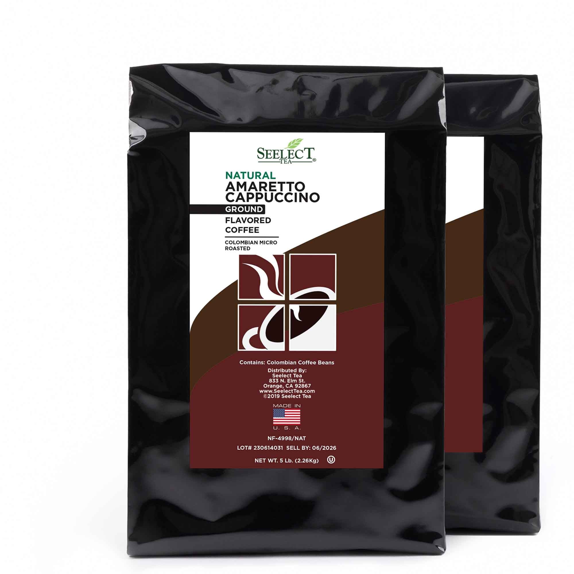 Package of Amaretto Cappuccino Flavored Coffee Beans