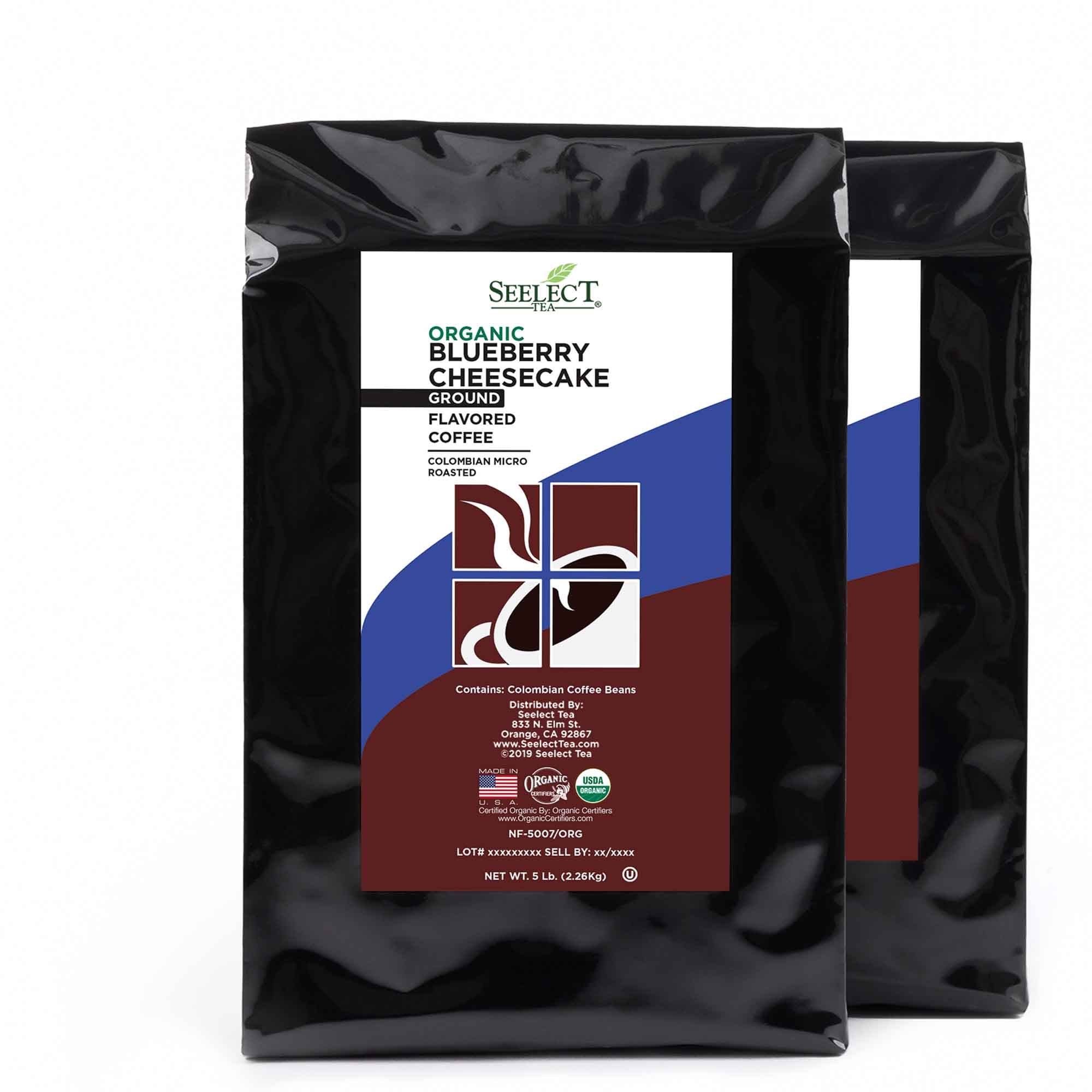 Package of Organic Blueberry Cheesecake Flavored Coffee Beans