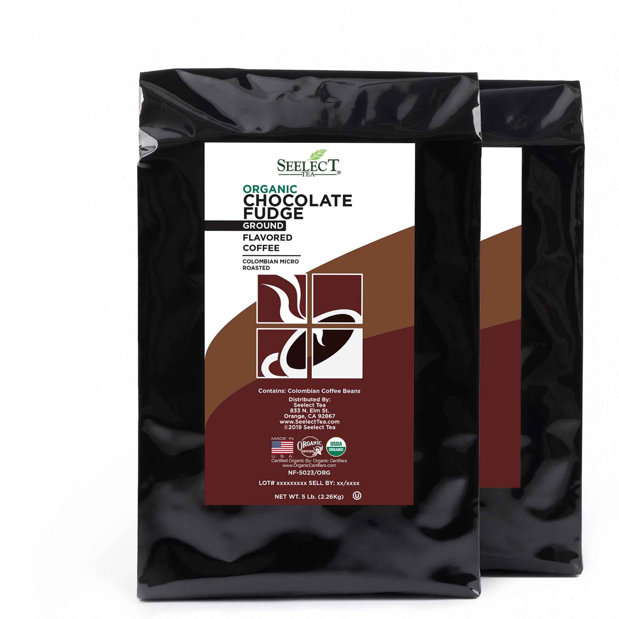 Package of Organic Chocolate Fudge Flavored Coffee Beans
