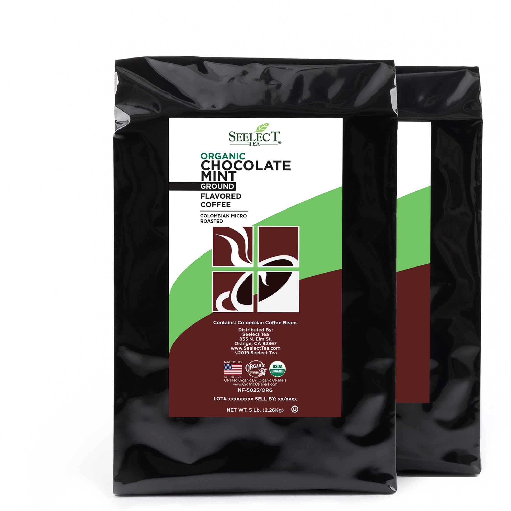 Package of Organic Chocolate Mint Flavored Coffee Beans