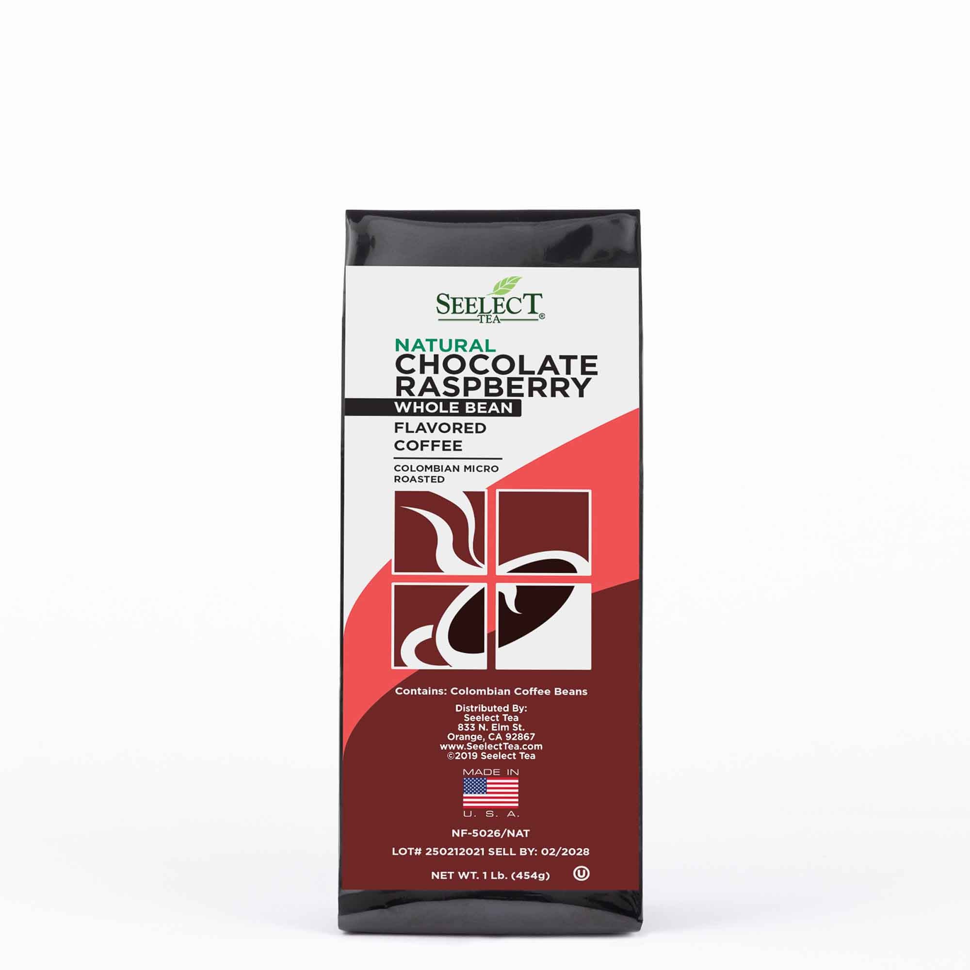 Package of Chocolate Raspberry Flavored Coffee Beans