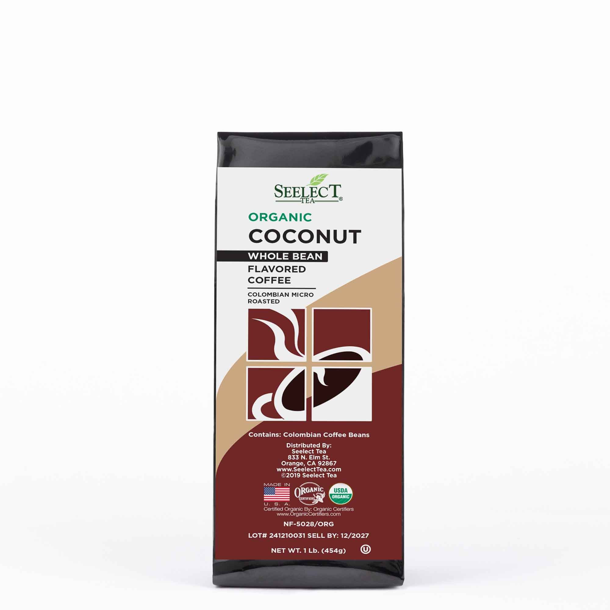 Package of Organic Coconut Flavored Coffee Beans