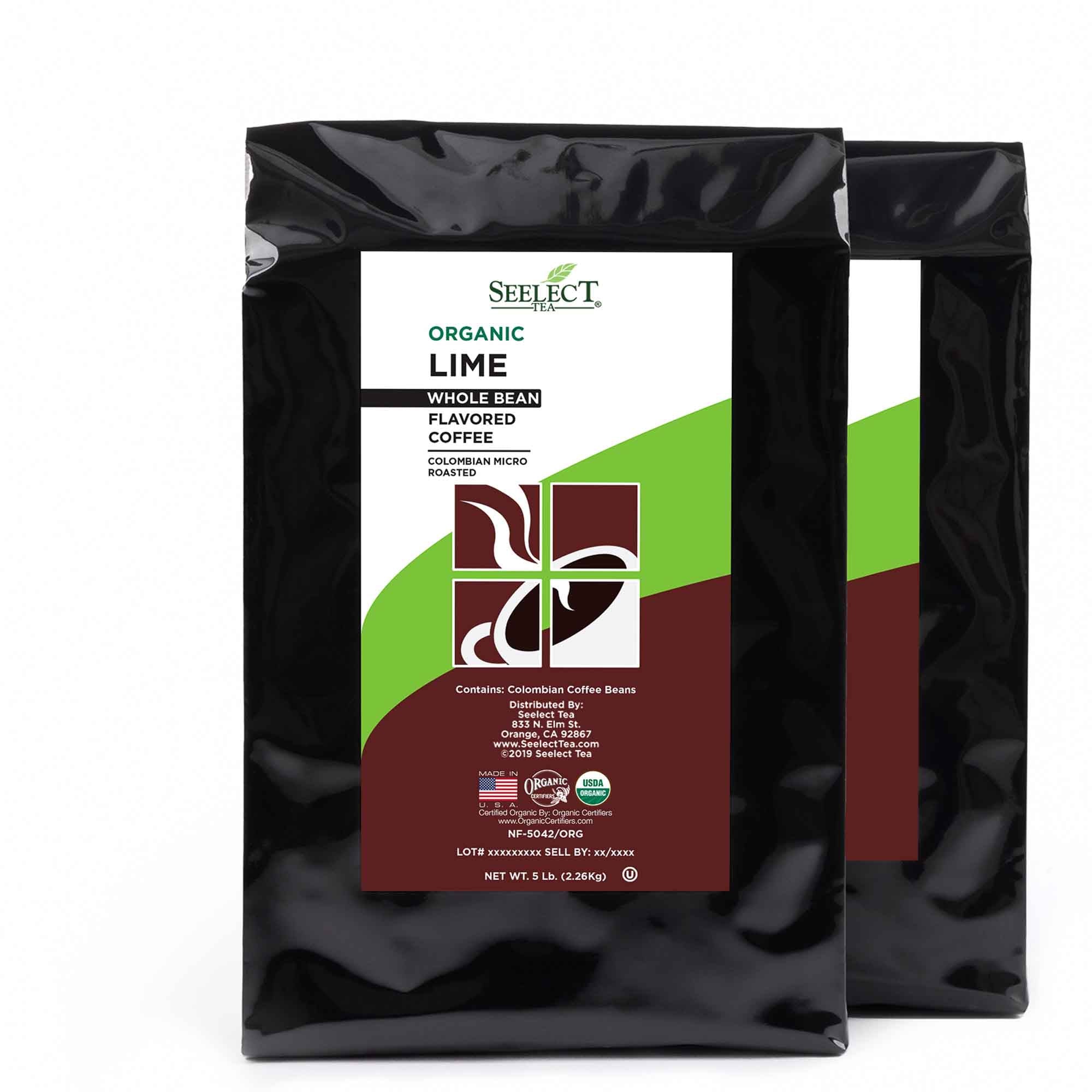 Package of Organic Lime Flavored Coffee Beans