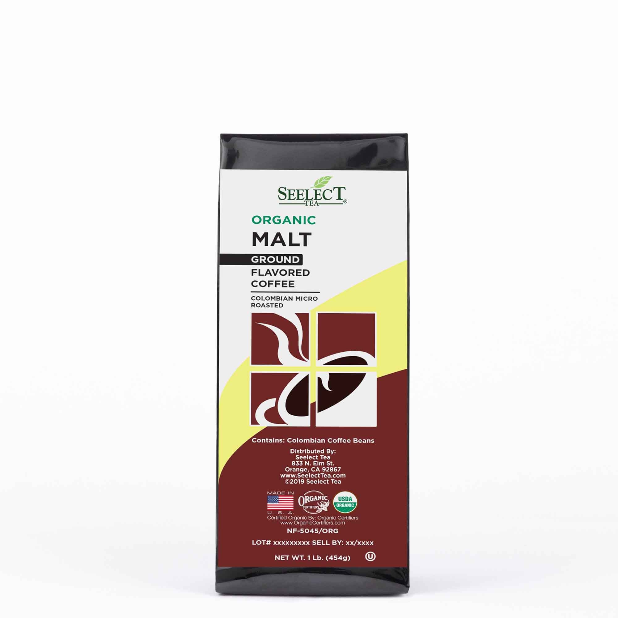 Package of Organic Malt Flavored Coffee Beans