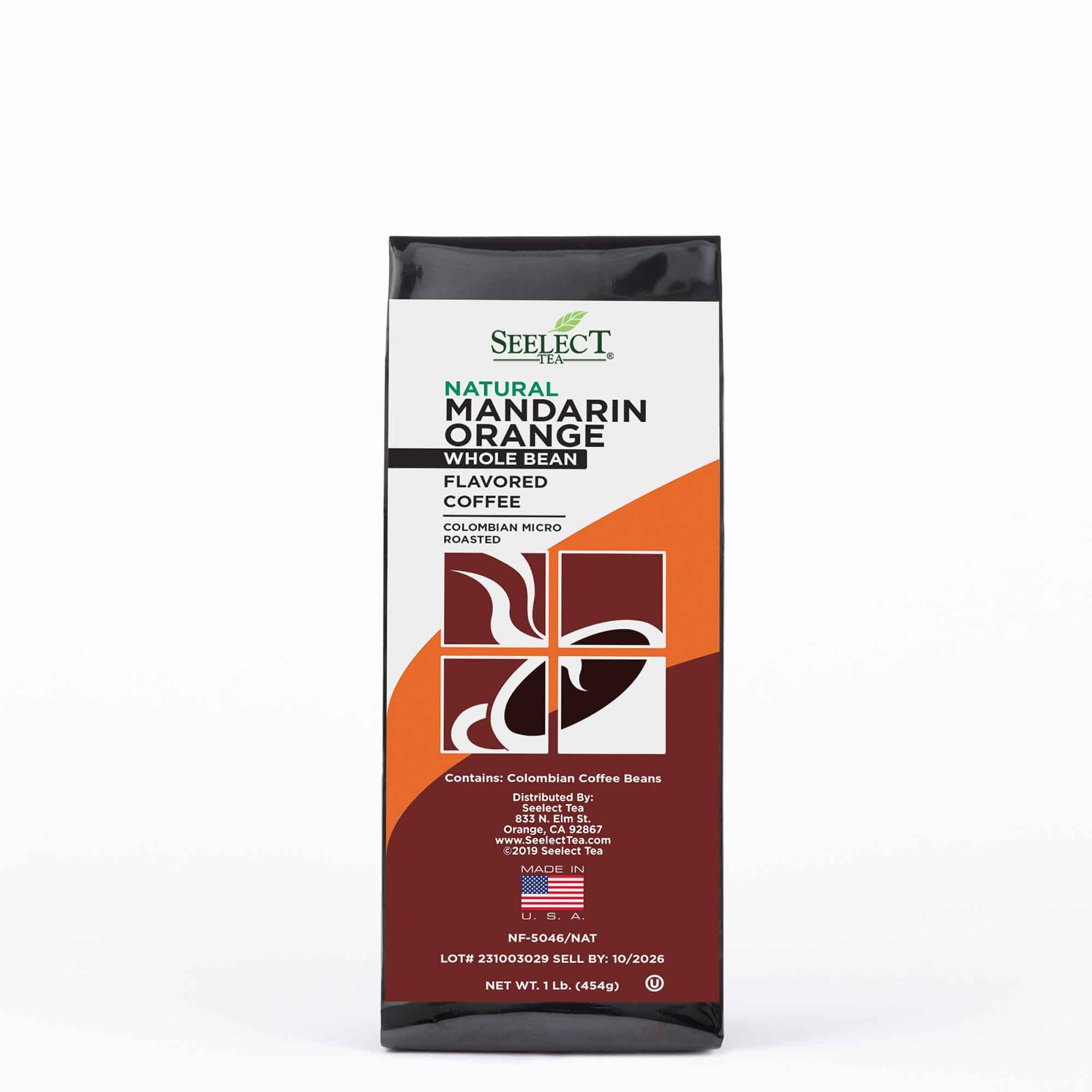 Package of Mandarin Orange Flavored Coffee Beans