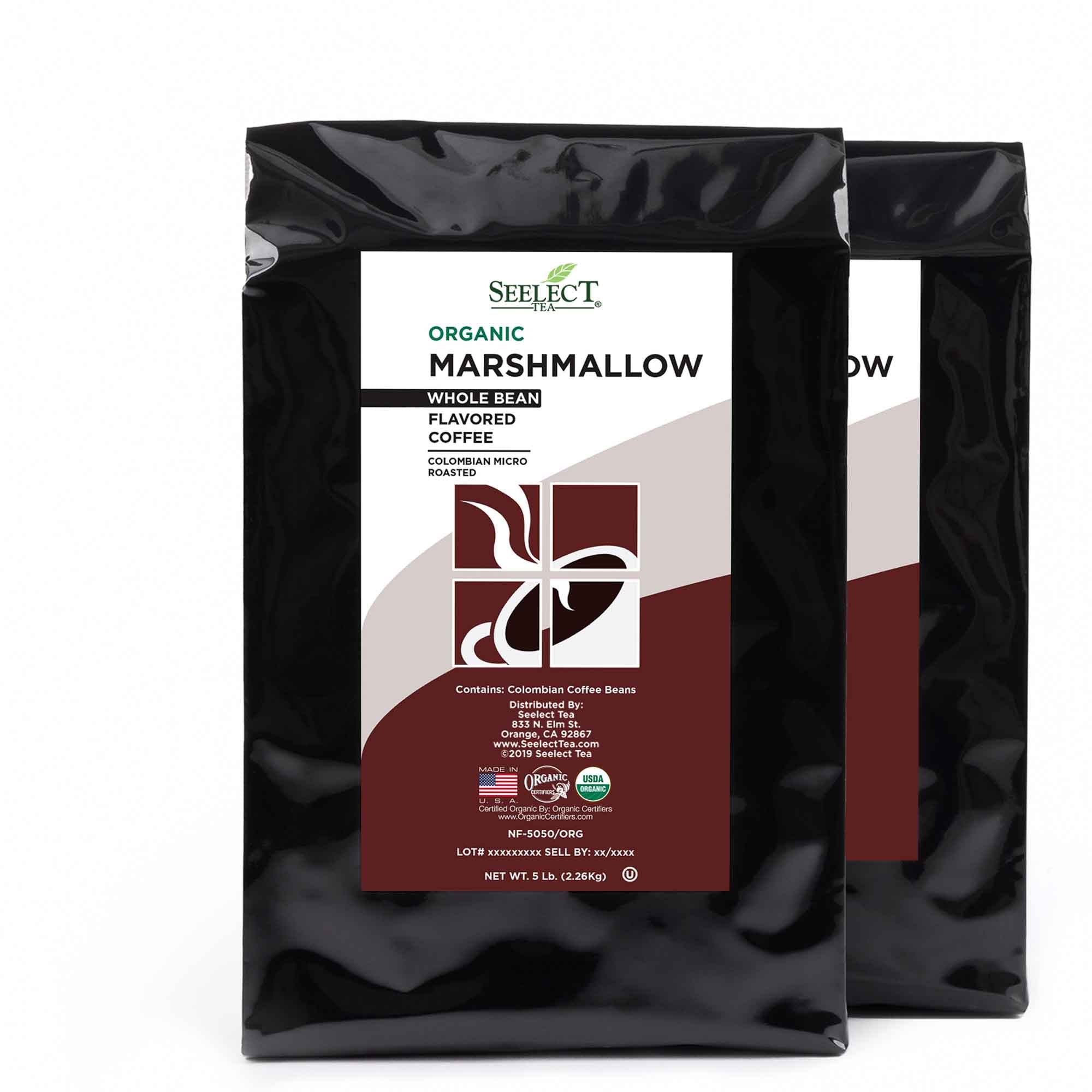 Package of Organic Marshmallow Flavored Coffee Beans