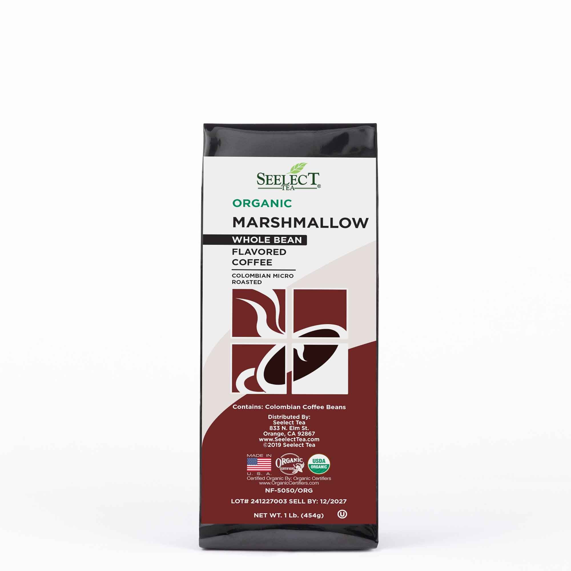 Package of Organic Marshmallow Flavored Coffee Beans