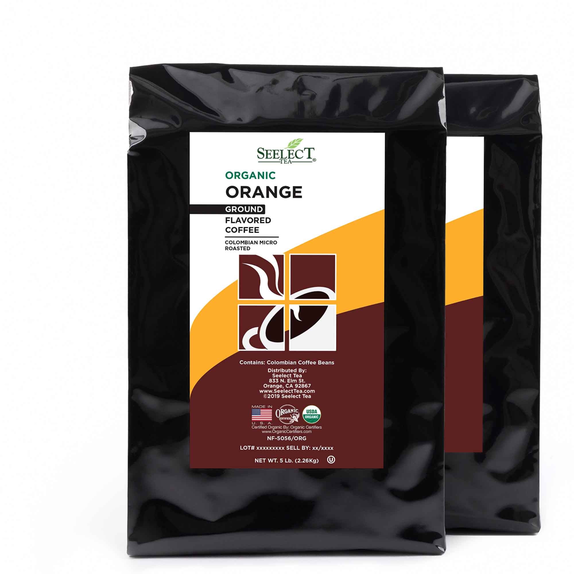 Package of Organic Orange Flavored Coffee Beans