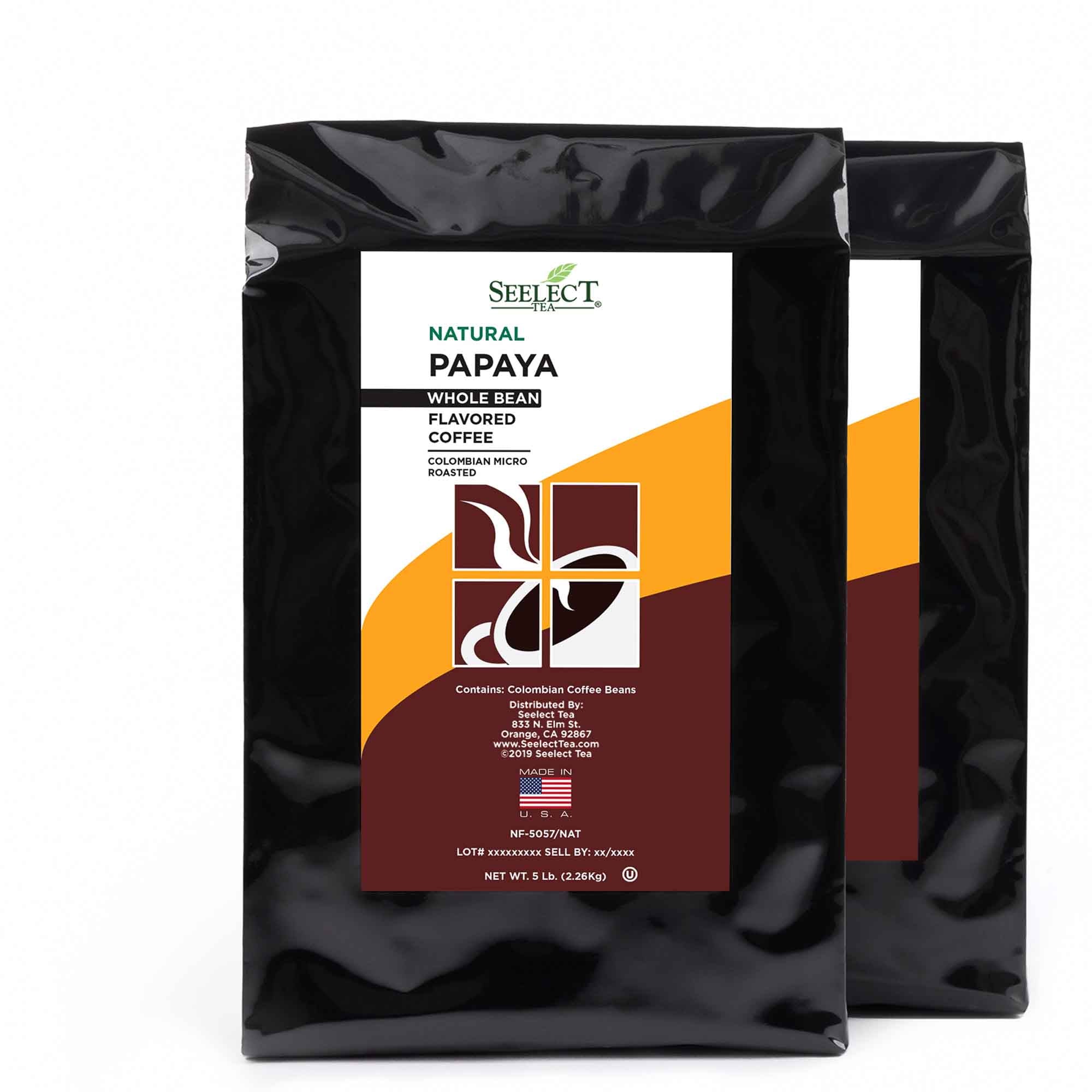 Package of Papaya Flavored Coffee Beans