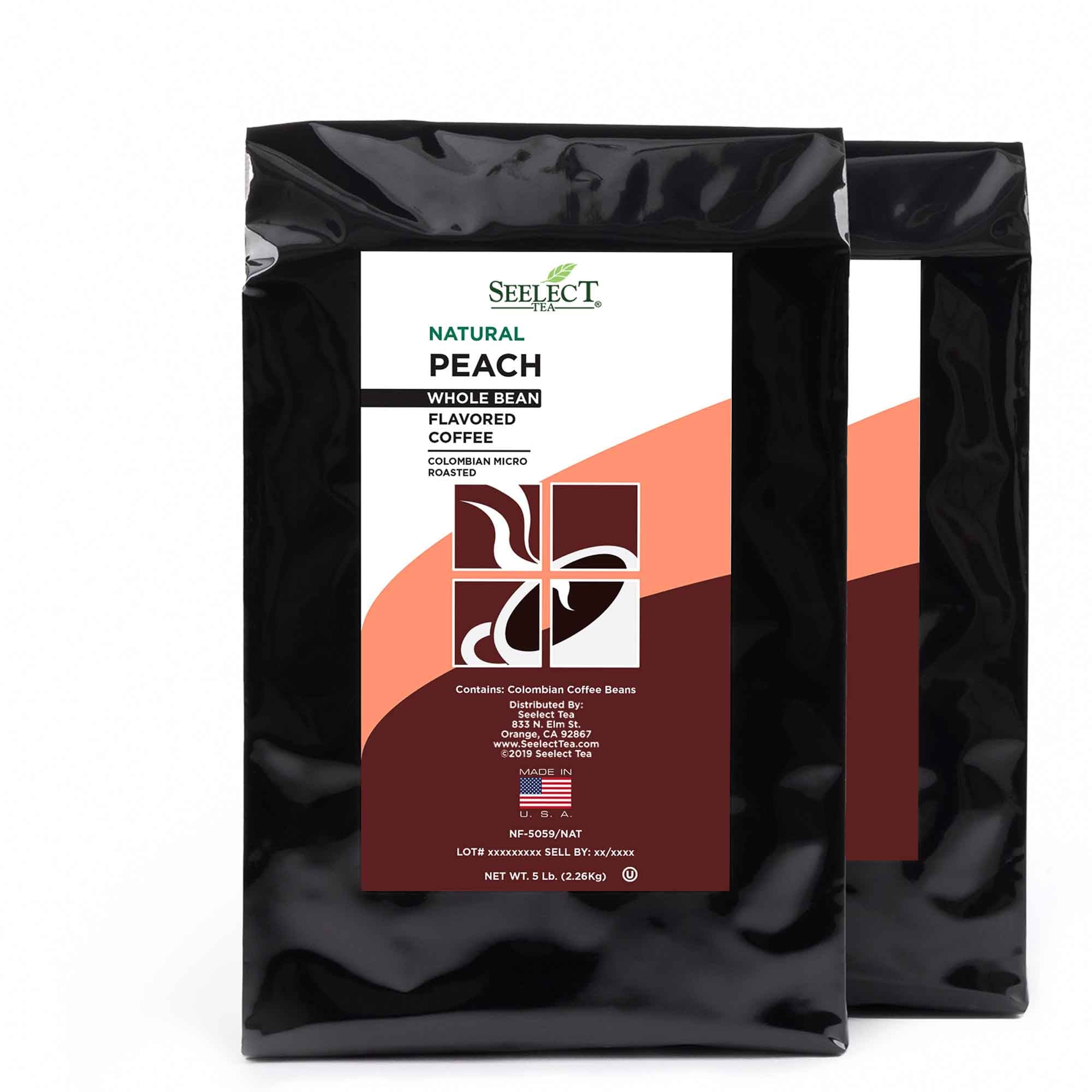 Package of Peach Flavored Coffee Beans