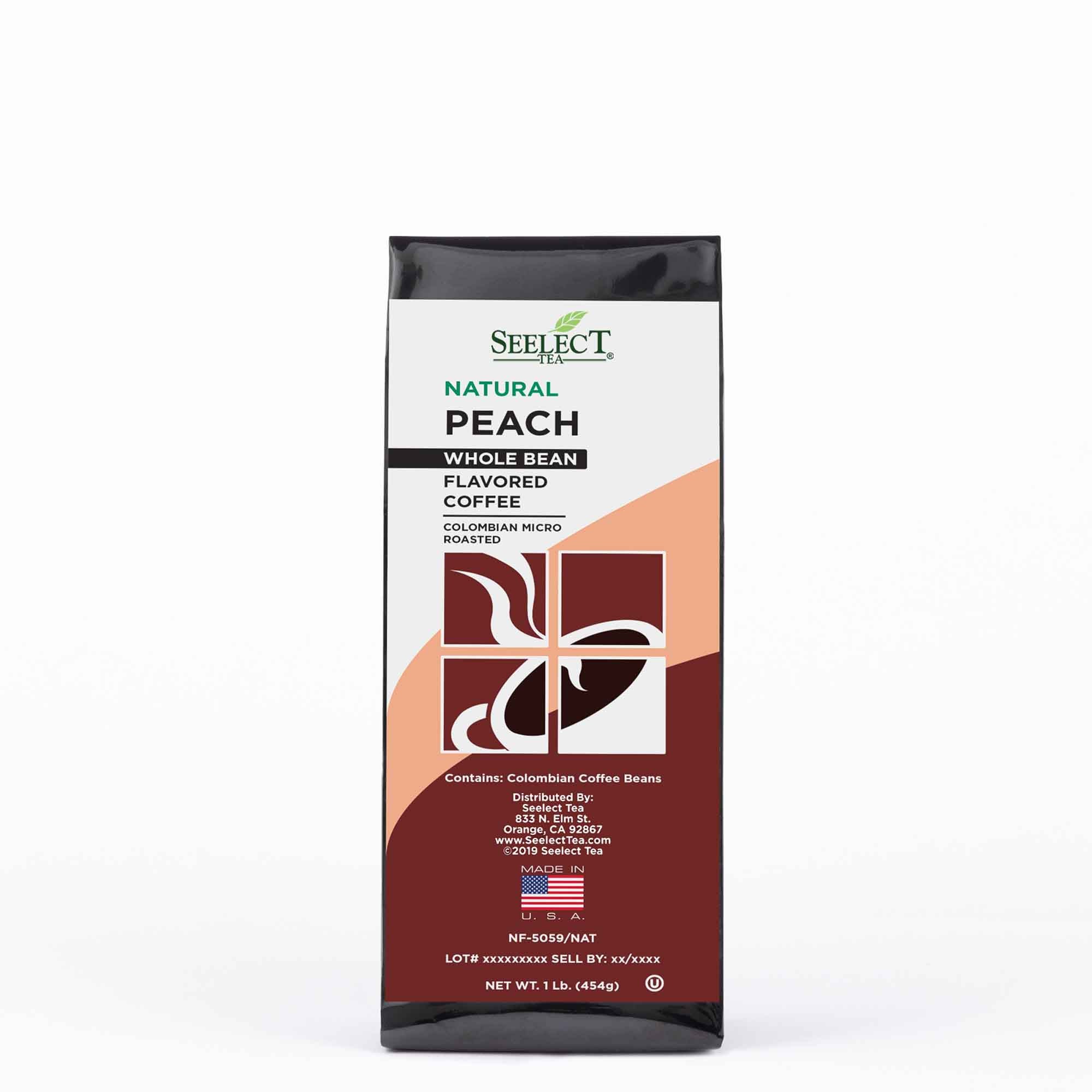 Package of Peach Flavored Coffee Beans
