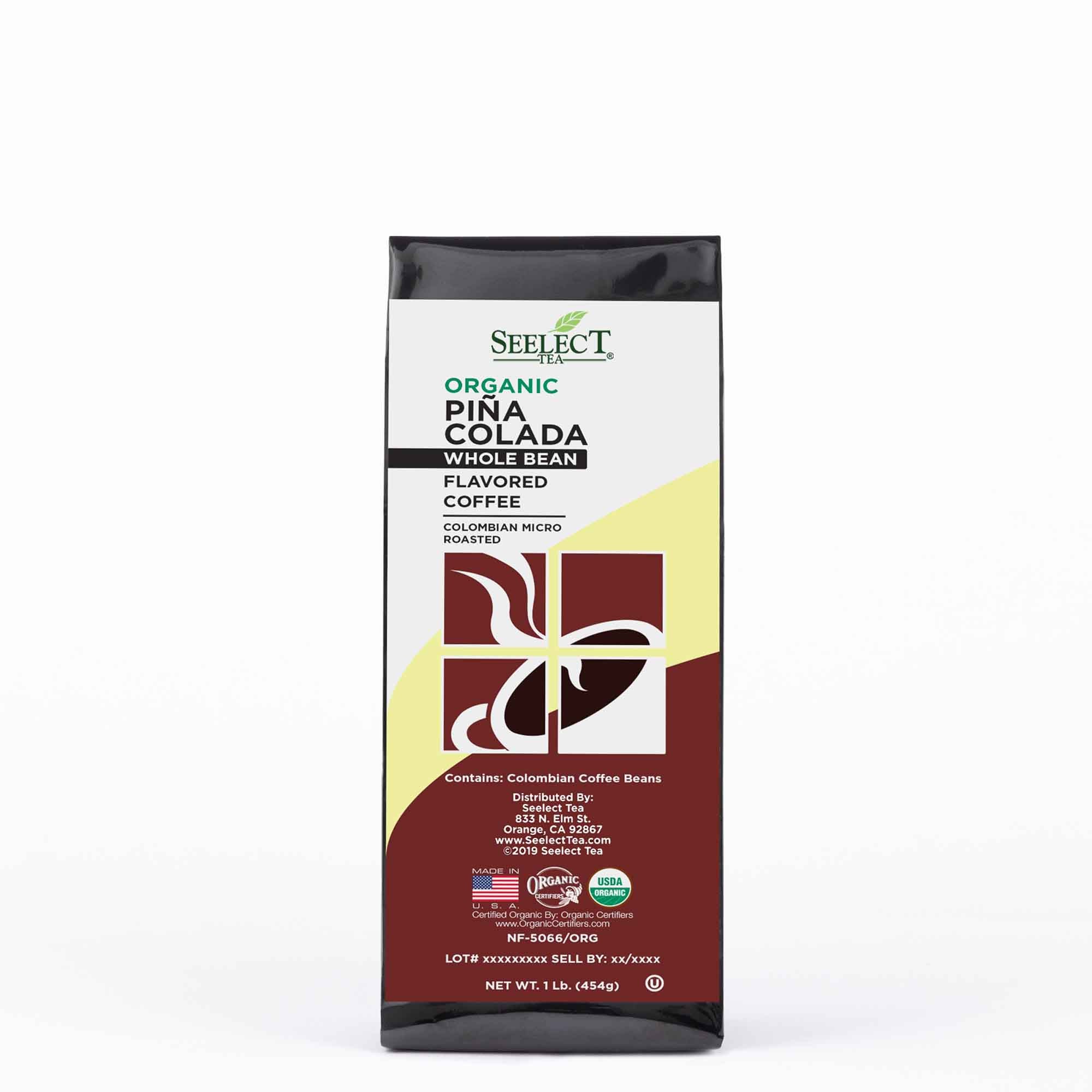 Package of Organic Pina Colada Flavored Coffee Beans