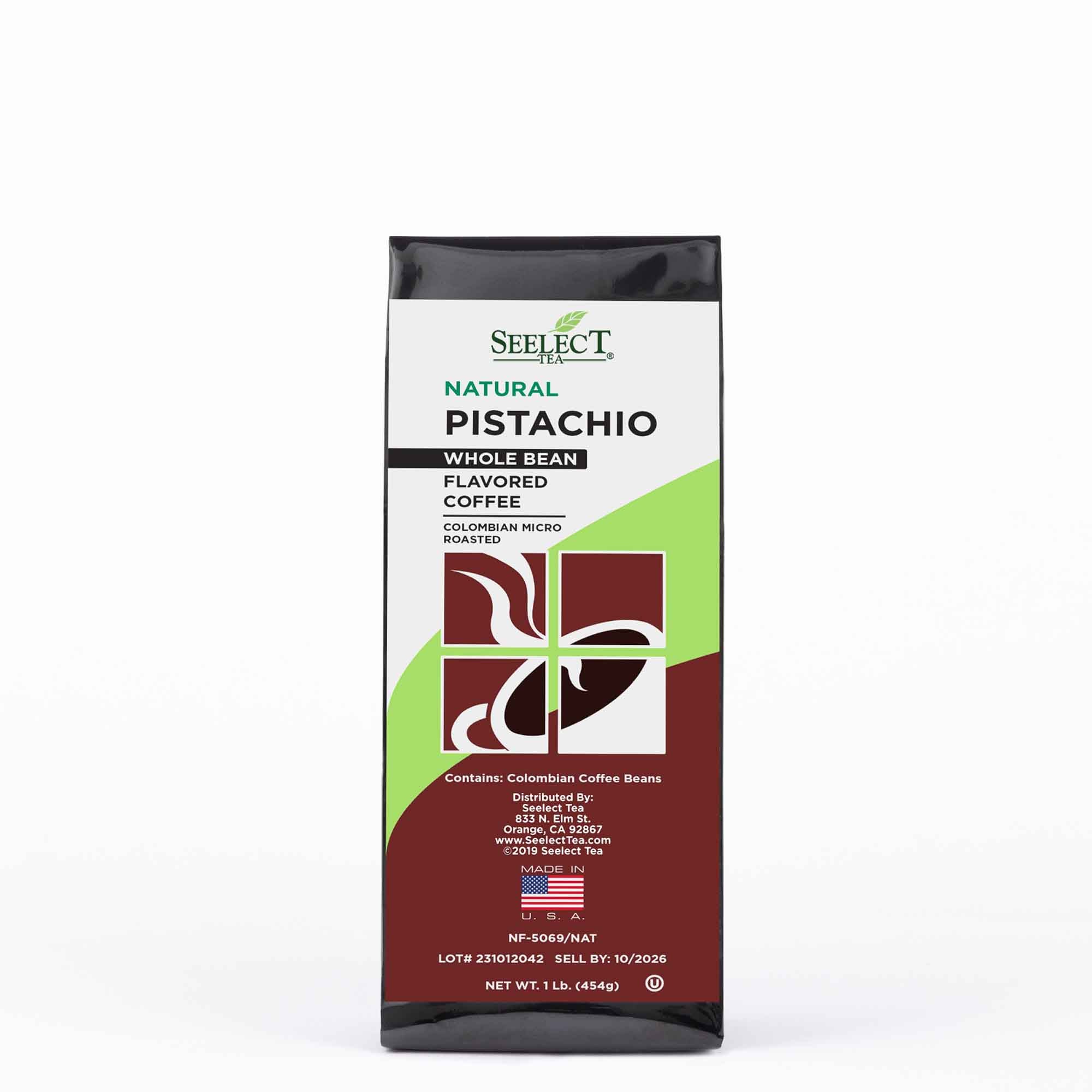 Package of Pistachio Flavored Coffee Beans