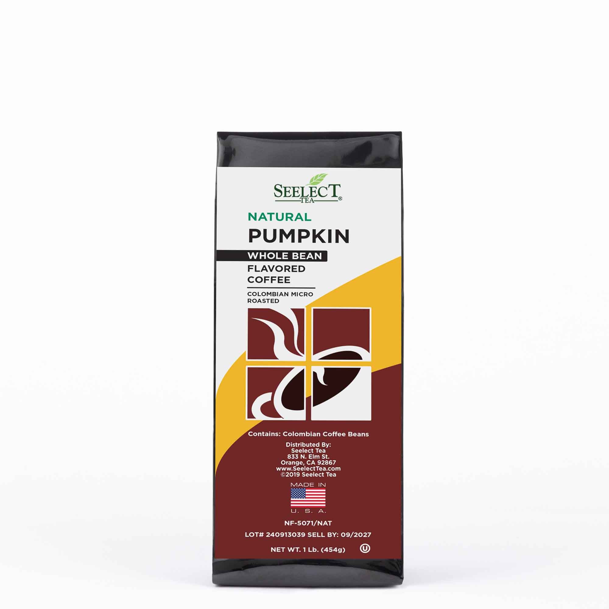 Package of Pumpkin Flavored Coffee Beans