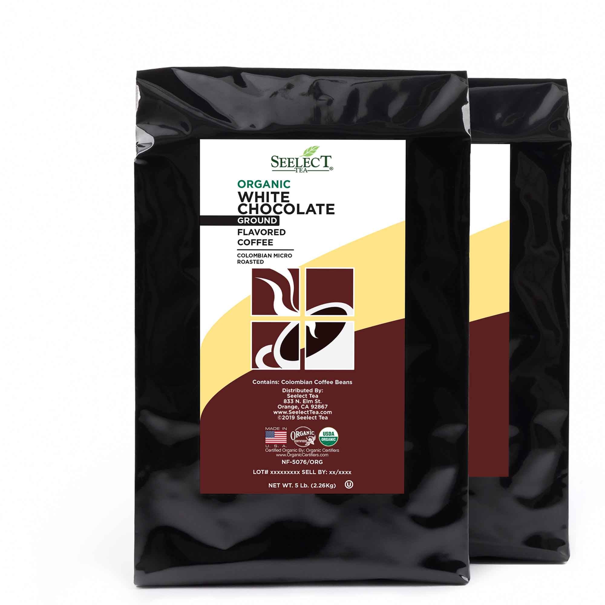 Package of Organic White Chocolate Flavored Coffee Beans