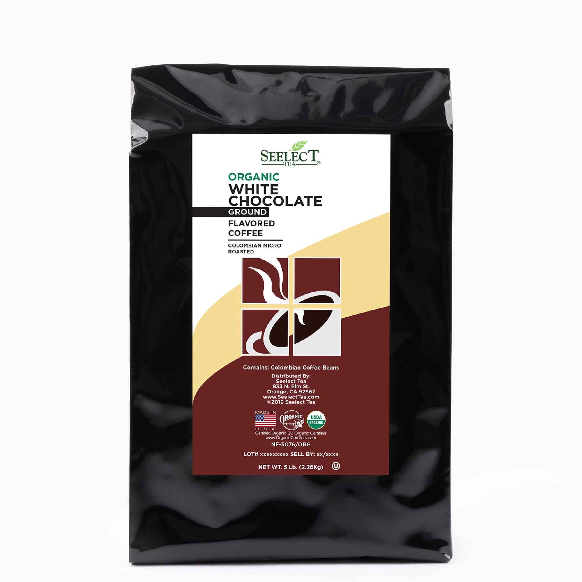 Package of Organic White Chocolate Flavored Coffee Beans