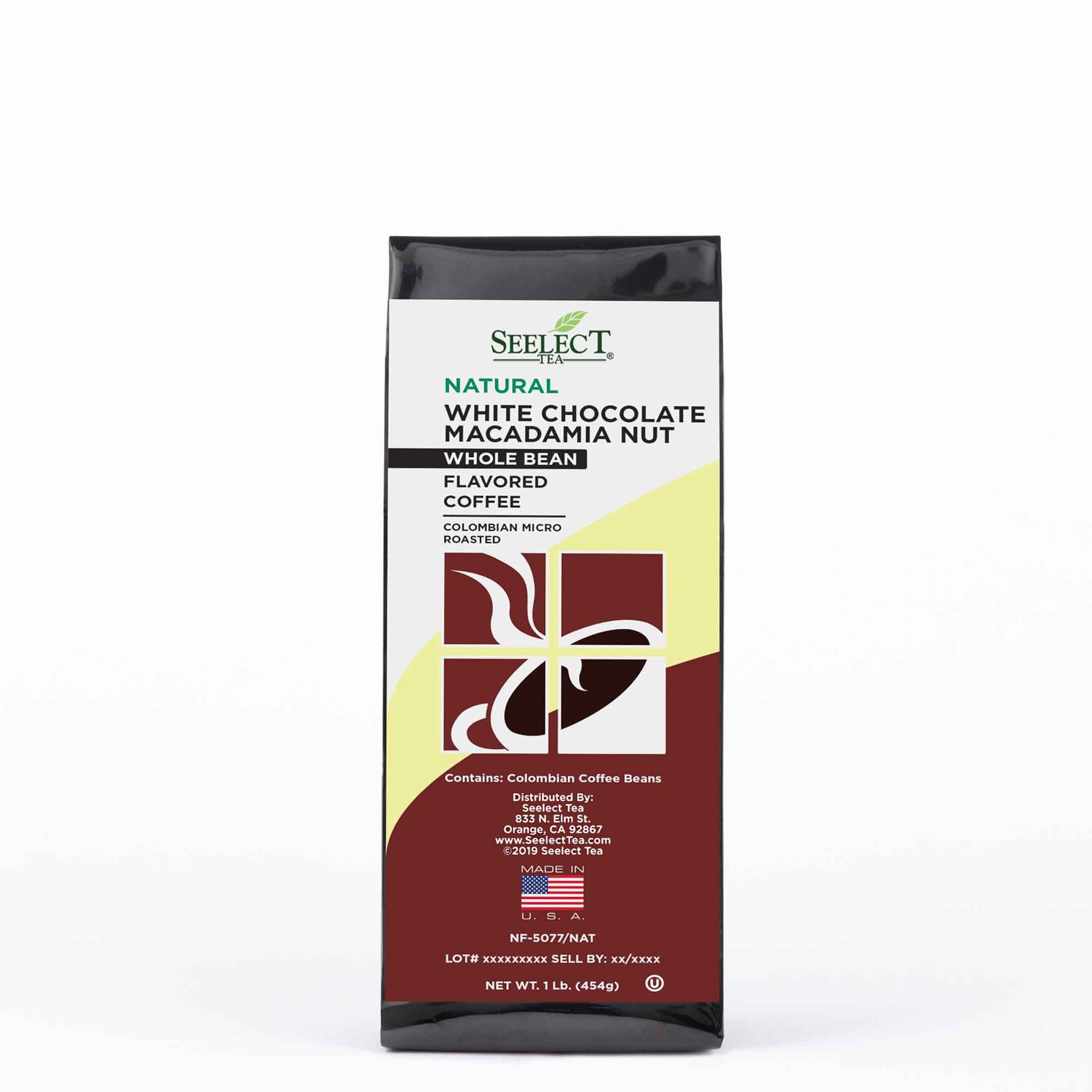 Package of White Chocolate Macadamia Nut Flavored Coffee Beans