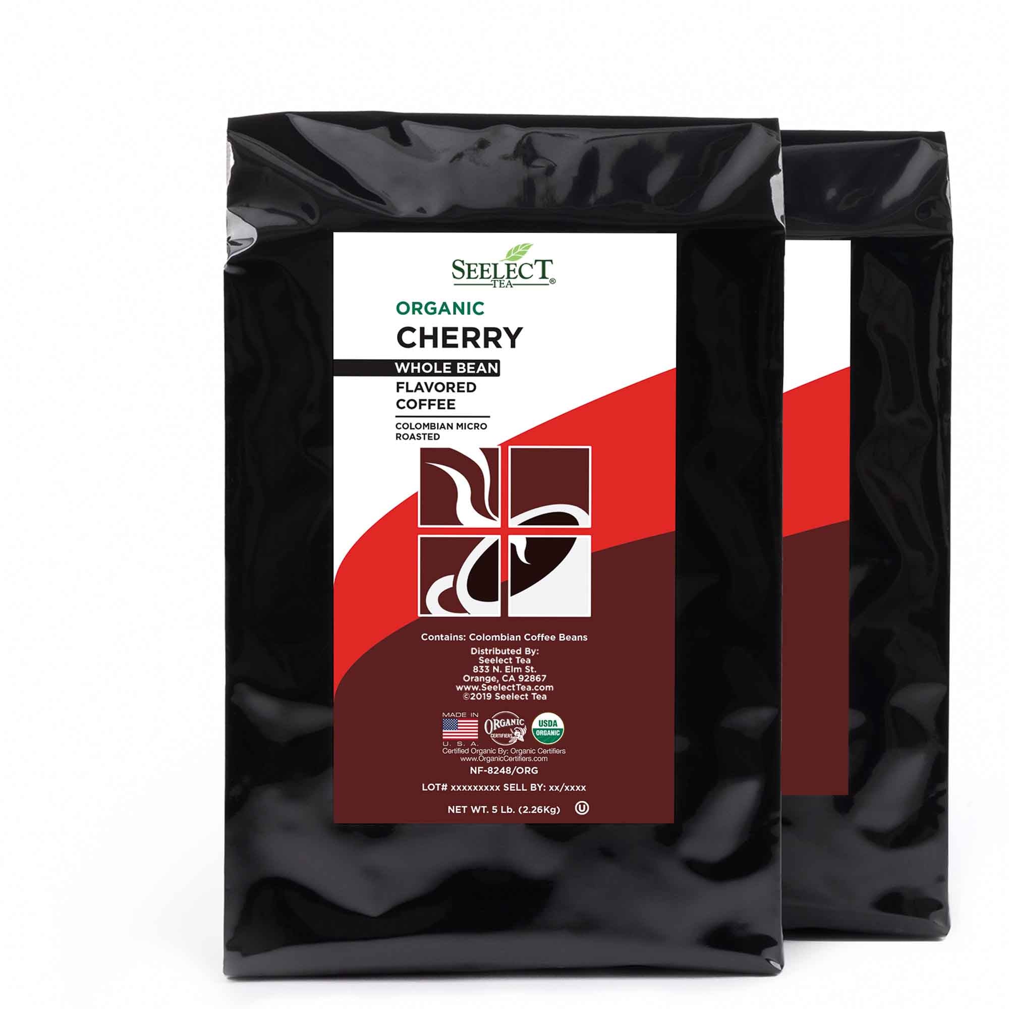 Package of Organic Cherry Flavored Coffee Beans