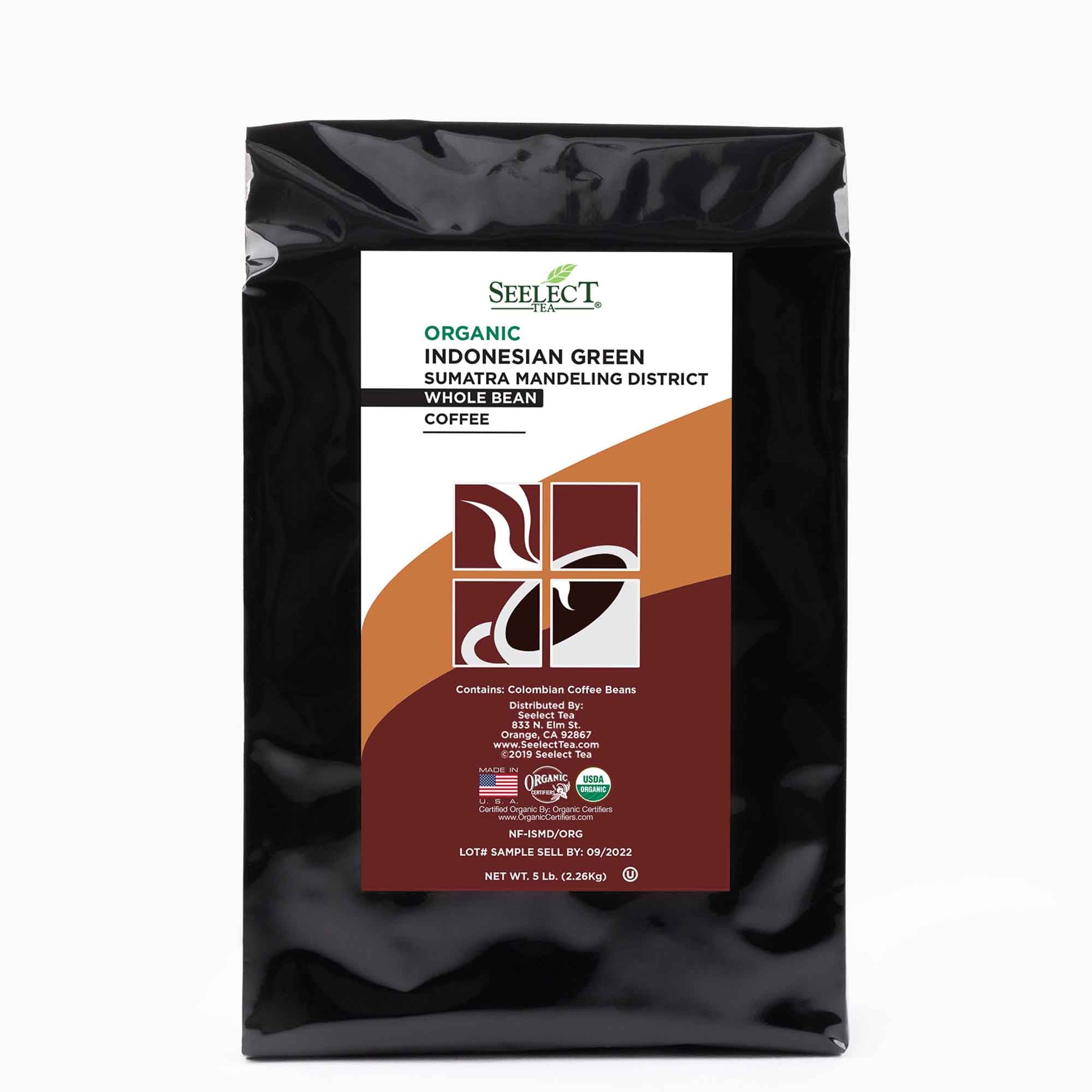 Package of Organic Indonesian Green Coffee Beans (Sumatra, Mandeling District)